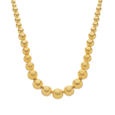 Colar Dourado de Bolas Crescentes Banhado a Ouro 24k