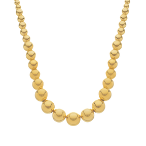 Colar Dourado de Bolas Crescentes Banhado a Ouro 24k