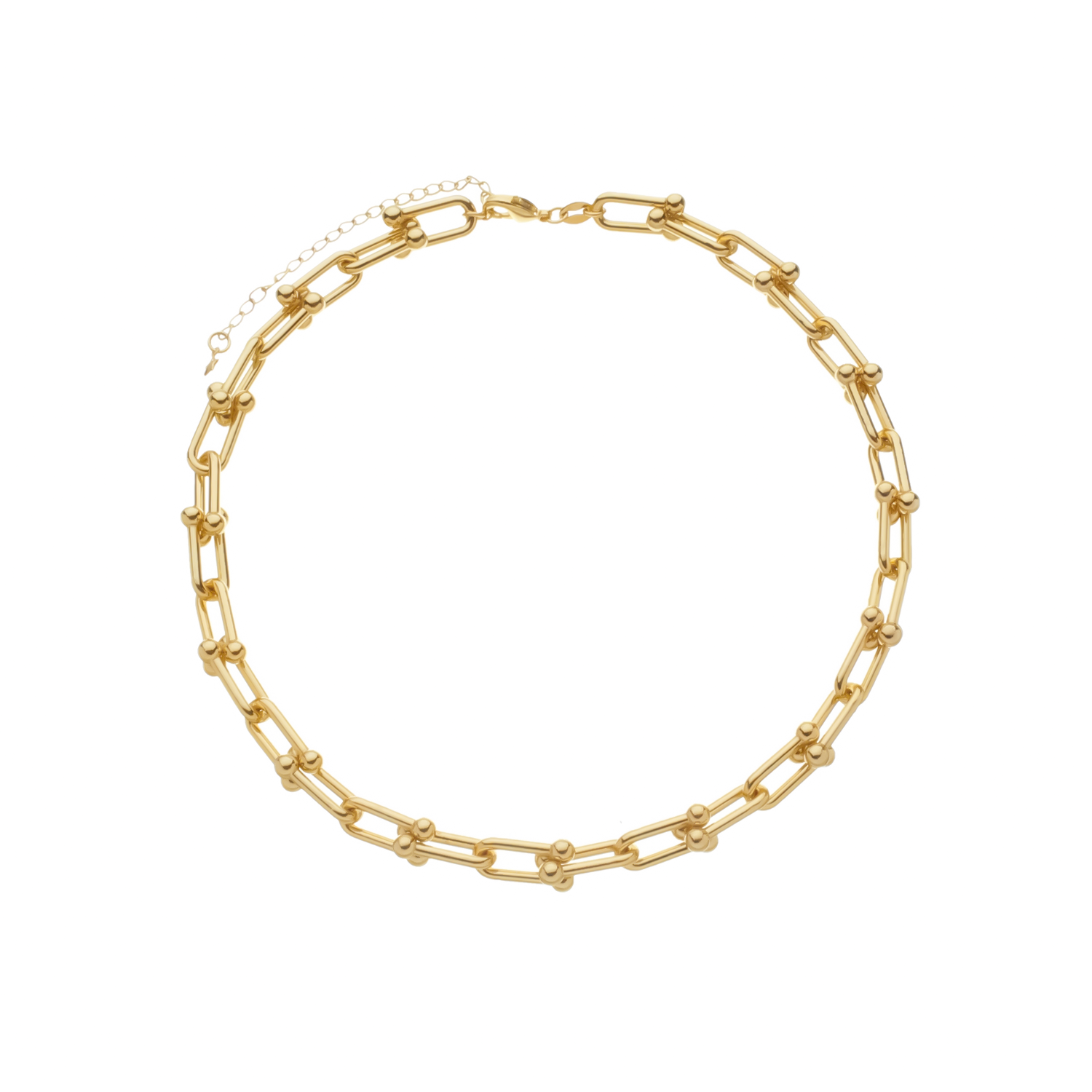 Colar Dourado Chocker Corrente Elos Largos Banhado a Ouro 24k