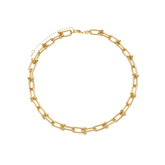 Colar Dourado Chocker Corrente Elos Largos Banhado a Ouro 24k