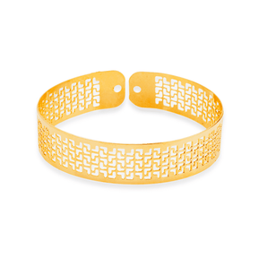 Bracelete Dourado de Renda Vazado Banhado a Ouro 24K