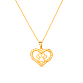 Colar Dourado Chocker de Coração e Pata Pet Zircônia Banhado a ouro 24k