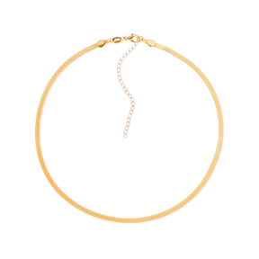 Colar Dourado Chocker de Fita Banhado a Ouro 24k