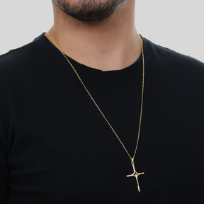 Pingente Dourado Crucifixo Banhado a Ouro 24k