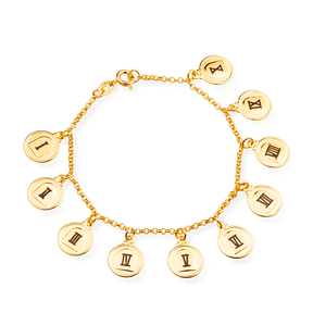 Pulseira Dourada 10 Dez Mandamentos Banhado a Ouro 24K