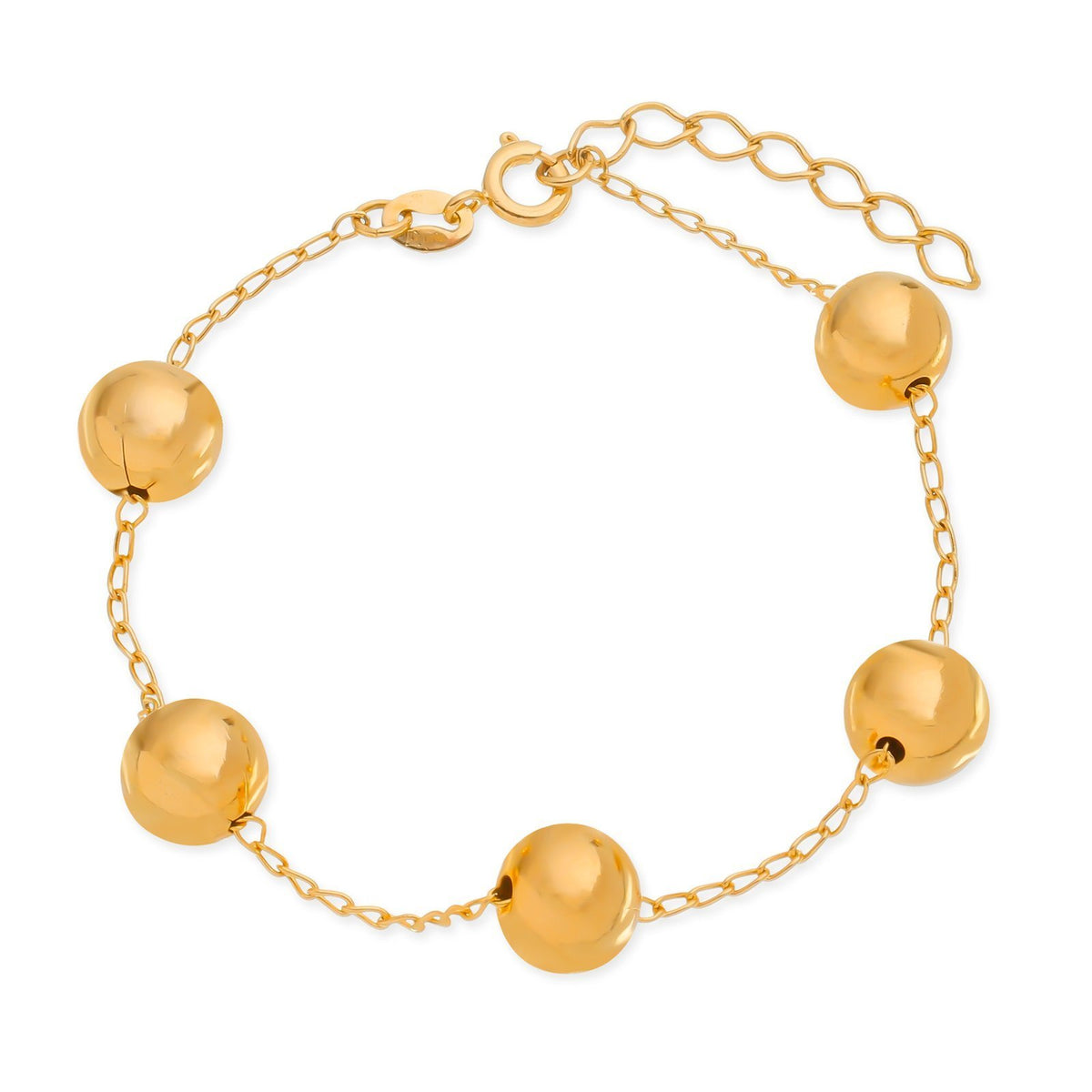 Pulseira Dourada de Bolas Grandes Banhado a Ouro 24K