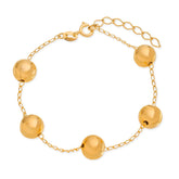 Pulseira Dourada de Bolas Grandes Banhado a Ouro 24K