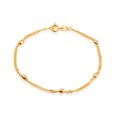 Pulseira Dourada de Bolinhas Banhado a Ouro 24K