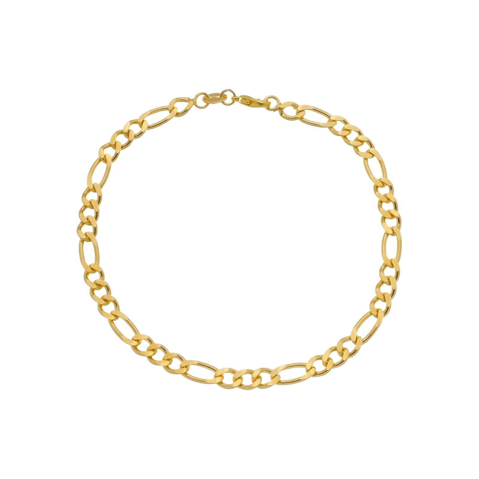 Pulseira Dourada Masculina Elo 3 por 1 - 5mm Banhado a Ouro 24K