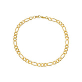 Pulseira Dourada Masculina Elo 3 por 1 - 5mm Banhado a Ouro 24K