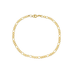 Pulseira Dourada Masculina Elo 3 por 1 - 4mm Banhado a Ouro 24K