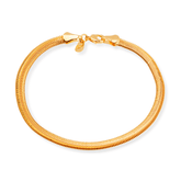 Pulseira Dourada Rabo de Rato Banhado a Ouro 24K