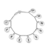 Pulseira Prateada 10 Dez Mandamentos Banhado a Ouro Branco