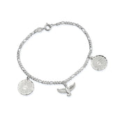 Pulseira Prateada Banhado a Ouro Branco